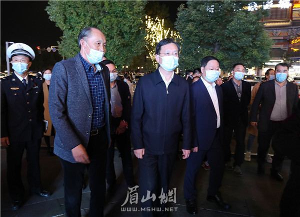 19日，胡元坤調(diào)研督導(dǎo)東坡島商業(yè)水街道路交通、公共安全、疫情防控等工作。記者 雷同 攝.jpg