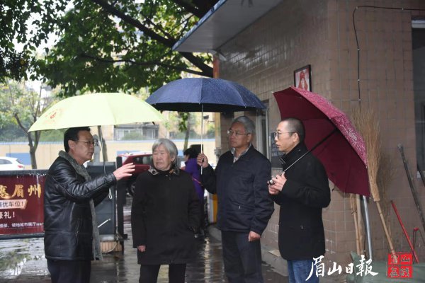 劉璧（右二）到小區(qū)了解電力設施安裝運行情況。